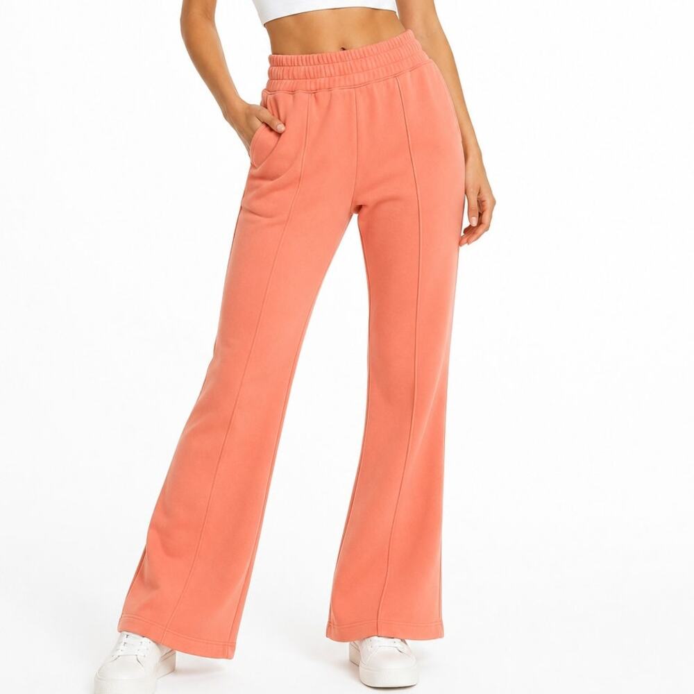 Fabletics Flare Jogger New Women's XS Short Peach Fleece Lounge Pants Wide leg